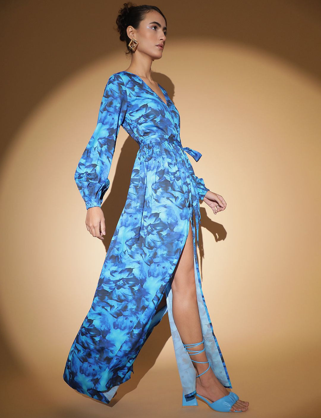 Kotty Abstract Printed Crepe Maxi Dress