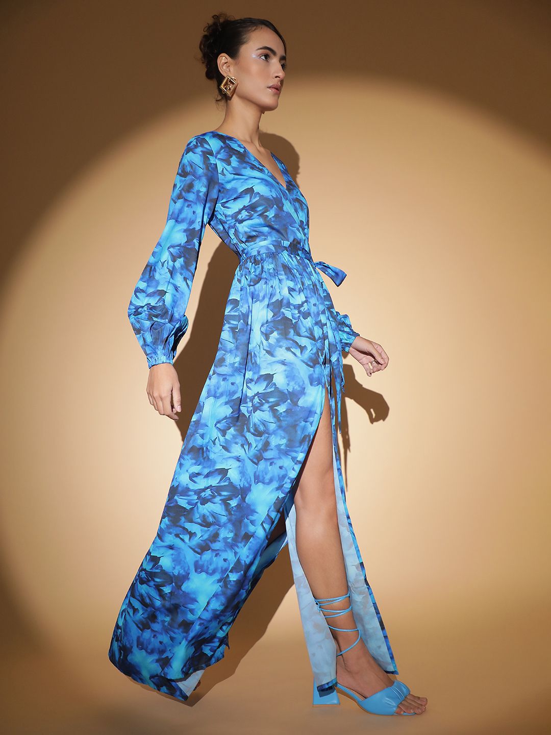 Kotty Abstract Printed Crepe Maxi Dress