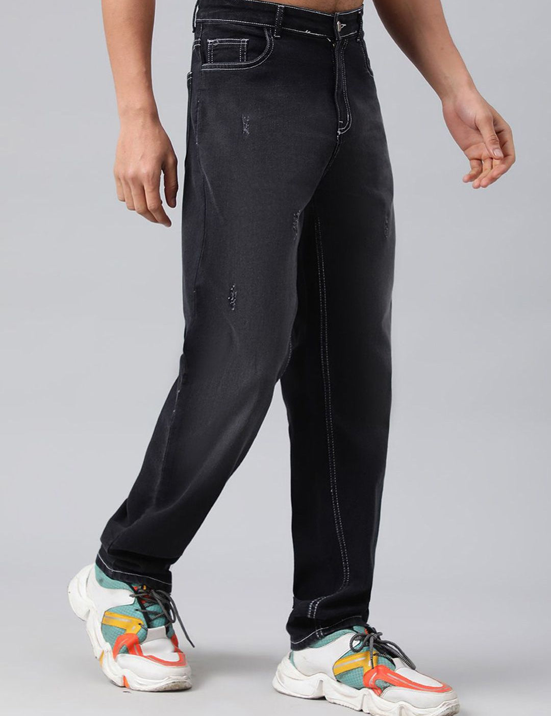 Kotty Men Mid-Rise Jean Low Distress Heavy Fade Stretchable Cotton Jeans