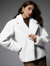 Kotty Women Lapel Collar Self Design Open Front Jacket