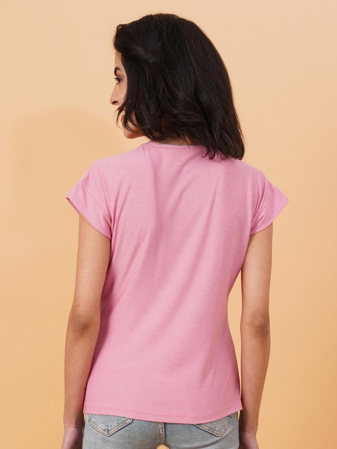 Kotty Round Neck Extended Sleeves Regular Fit T-shirt