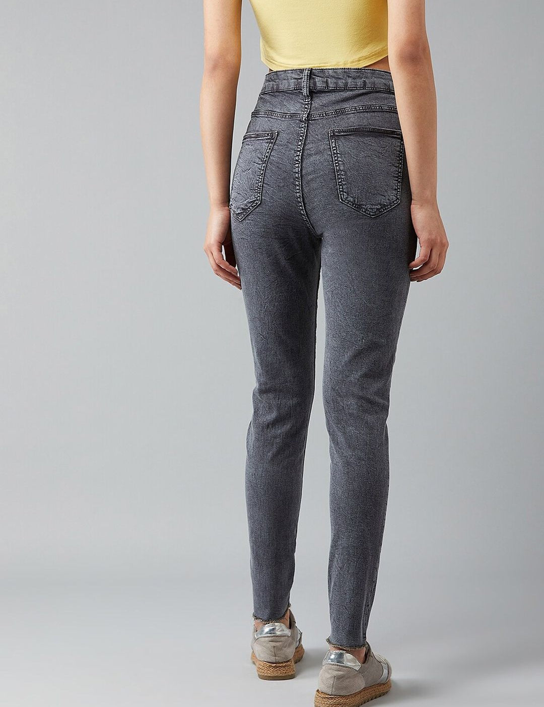 Kotty Women Grey Skinny Fit High-Rise Clean Look Jeans