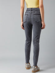 Kotty Women Grey Skinny Fit High-Rise Clean Look Jeans