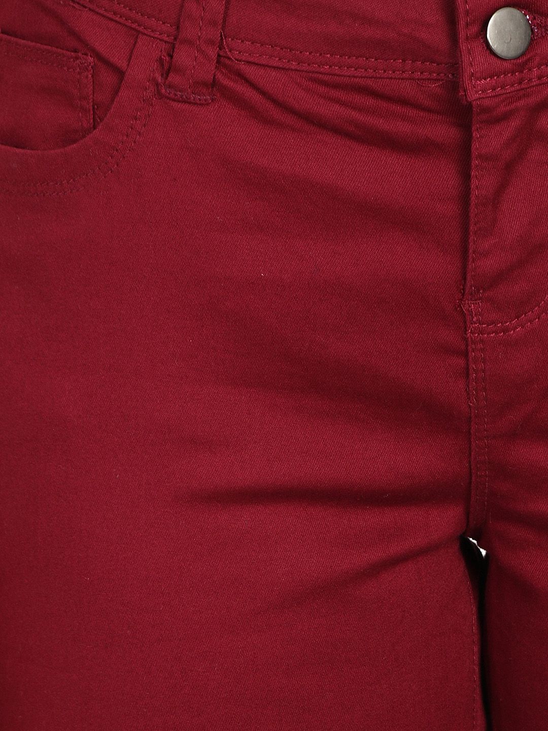 Kotty Women Maroon Skinny Fit High-Rise Clean Look Jeans