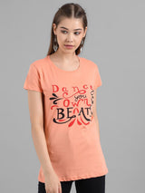 Kotty Typography Printed Round Neck T-shirt