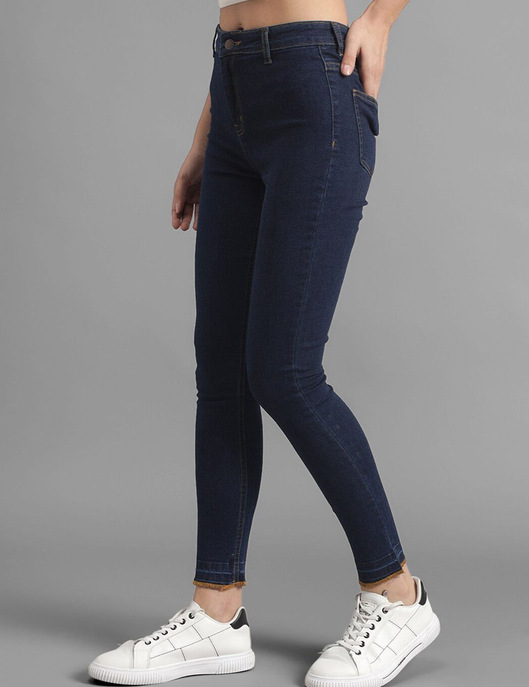 Kotty Women Navy Blue Slim Fit High-Rise Clean Look Jeans