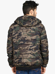 Kotty Men Brown Printed Lightweight Puffer Jacket