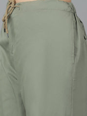 Kotty Women High-Rise Easy Wash Cotton Cargos Trousers