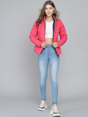 Kotty Women Pink Solid Lightweight Parka Jacket