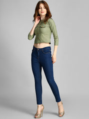 Kotty Women Blue Skinny Fit High-Rise Clean Look Jeans