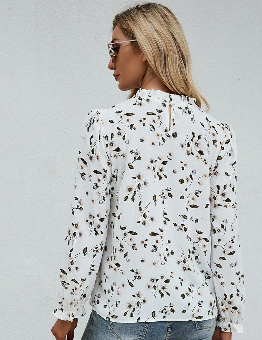 Kotty Women White Floral Print Crepe Top