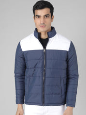 Kotty Men Blue Colourblocked Puffer Jacket