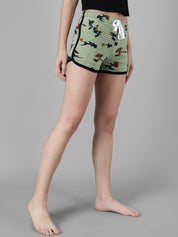 Kotty Women Green Printed Lounge Shorts