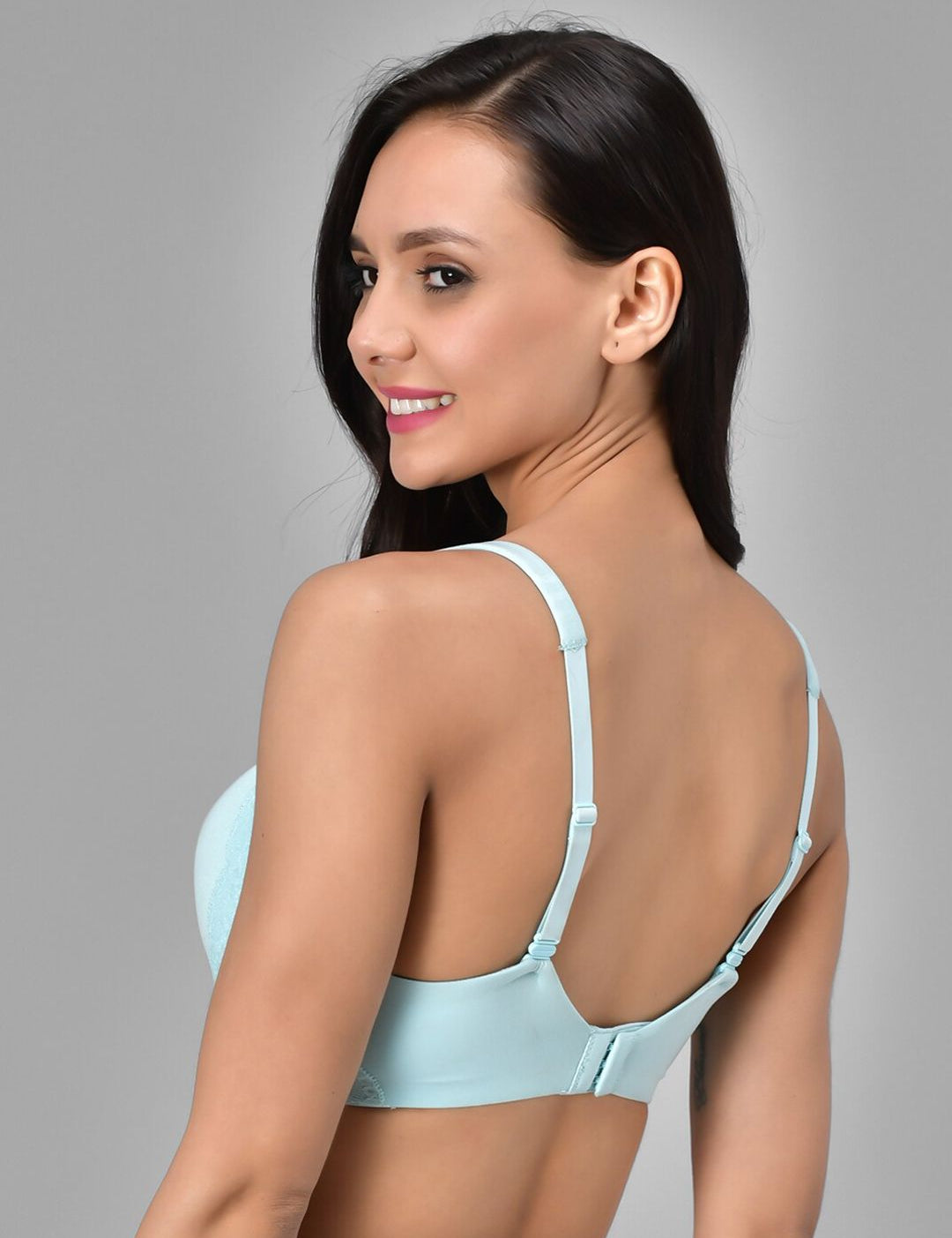 Kotty Turquoise Blue Solid Lightly Padded Underwired T-shirt Bra-KTTWOMENSBRA01