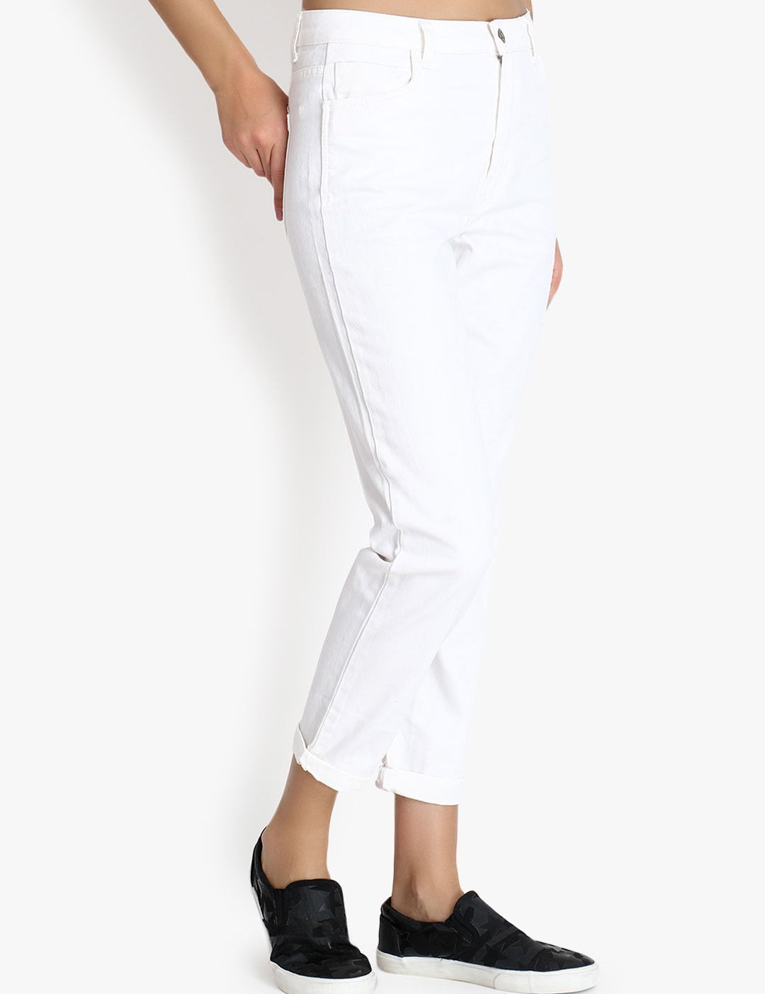 Kotty Women White Skinny Fit High-Rise Clean Look Stretchable Jeans