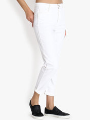 Kotty Women White Skinny Fit High-Rise Clean Look Stretchable Jeans