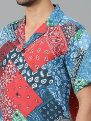 Kotty Men Cuban Collar Ethnic Motifs Printed Casual Shirt