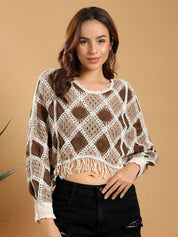 Kotty Women Round Neck Cotton Crop Top