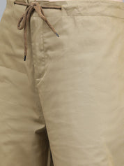 Kotty Women Brown High-Rise Easy Wash Cotton Cargos Trousers