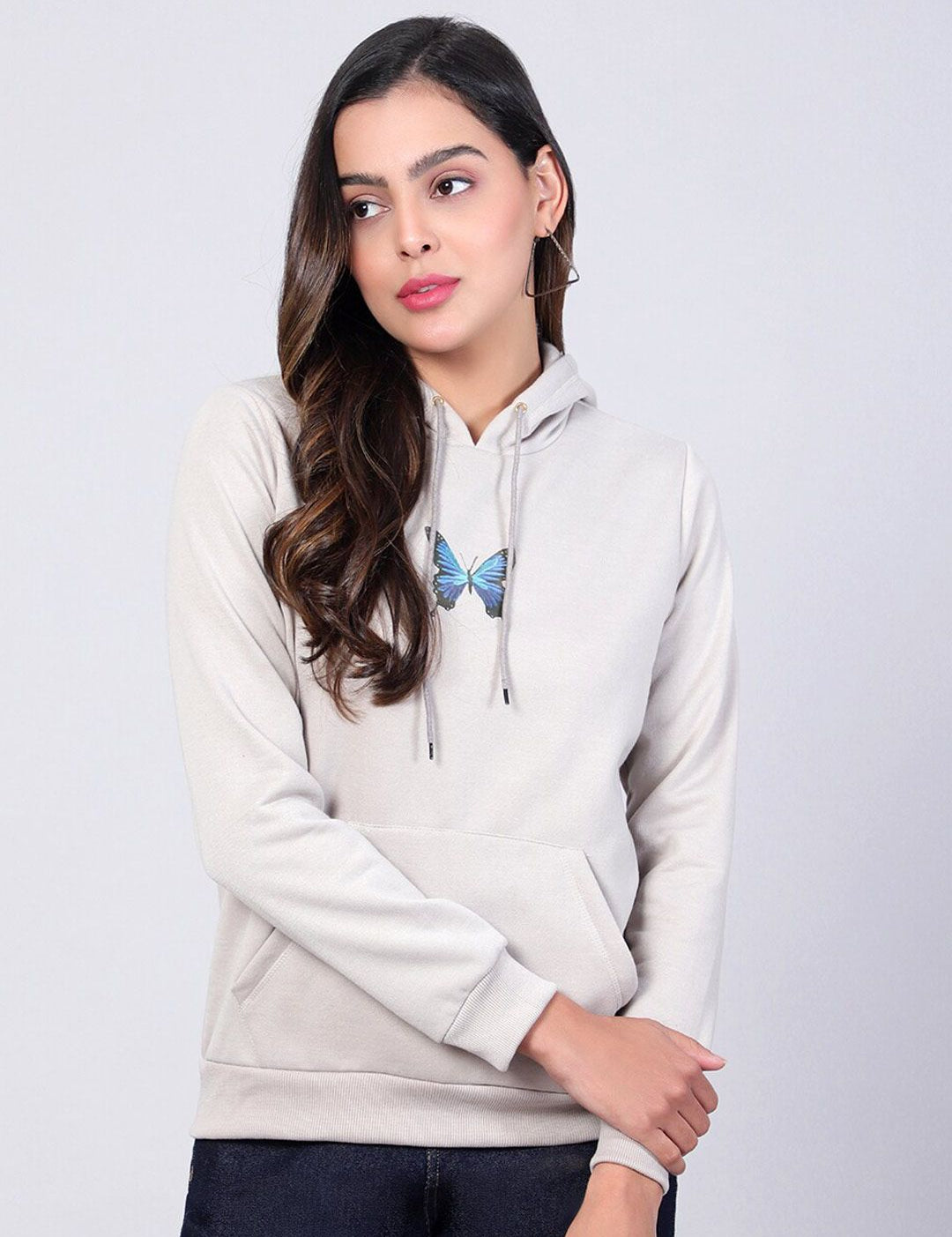 Kotty Printed Hooded Fleece Sweatshirt