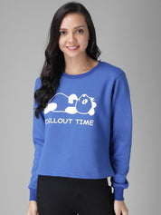 Kotty Women Blue Printed Sweatshirt
