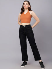 KOTTY Basics Women Straight Fit High-Rise Stretchable Jeans