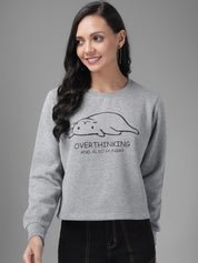 Kotty Women Grey Printed Sweatshirt