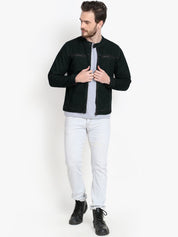 Kotty Men Black Solid Denim Jacket