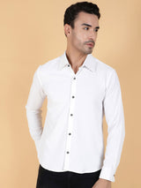Kotty Men Relaxed Spread Collar Textured Cotton Casual Shirt