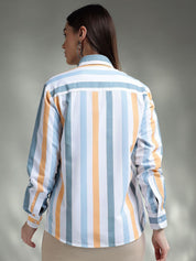 Kotty Women Spread Collar Graphic Printed Cotton Casual Shirt