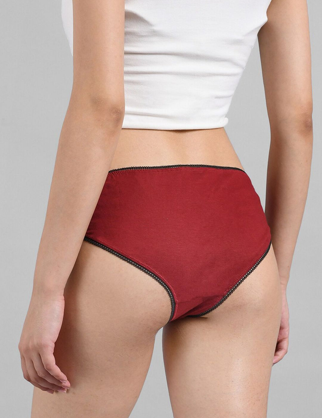 Kotty Women Maroon Solid Hipster Briefs KTTWOMENSPANTY20