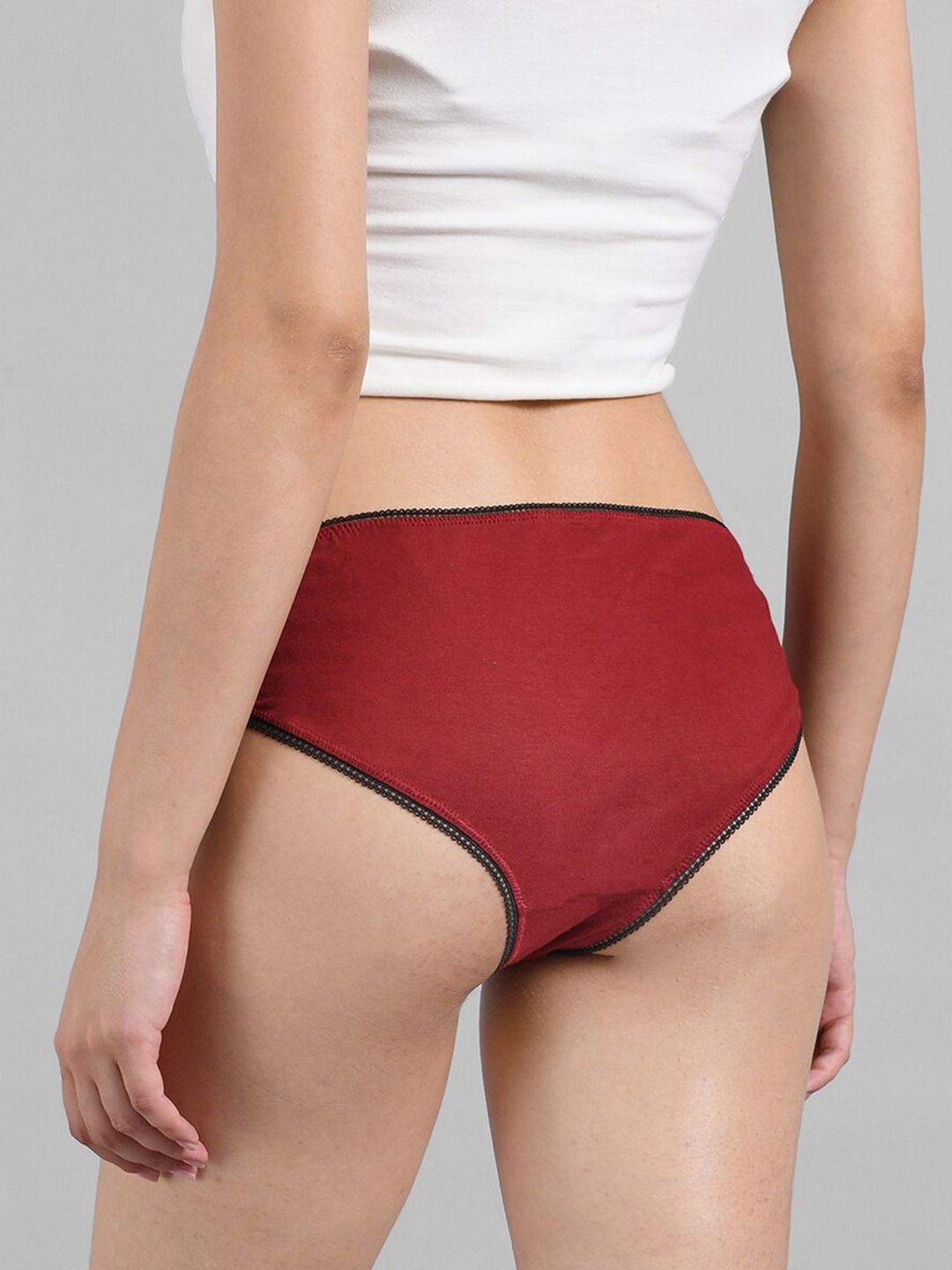 Kotty Women Maroon Solid Hipster Briefs KTTWOMENSPANTY20