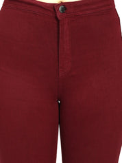 Kotty Women Maroon Skinny Fit High-Rise Clean Look Jeans