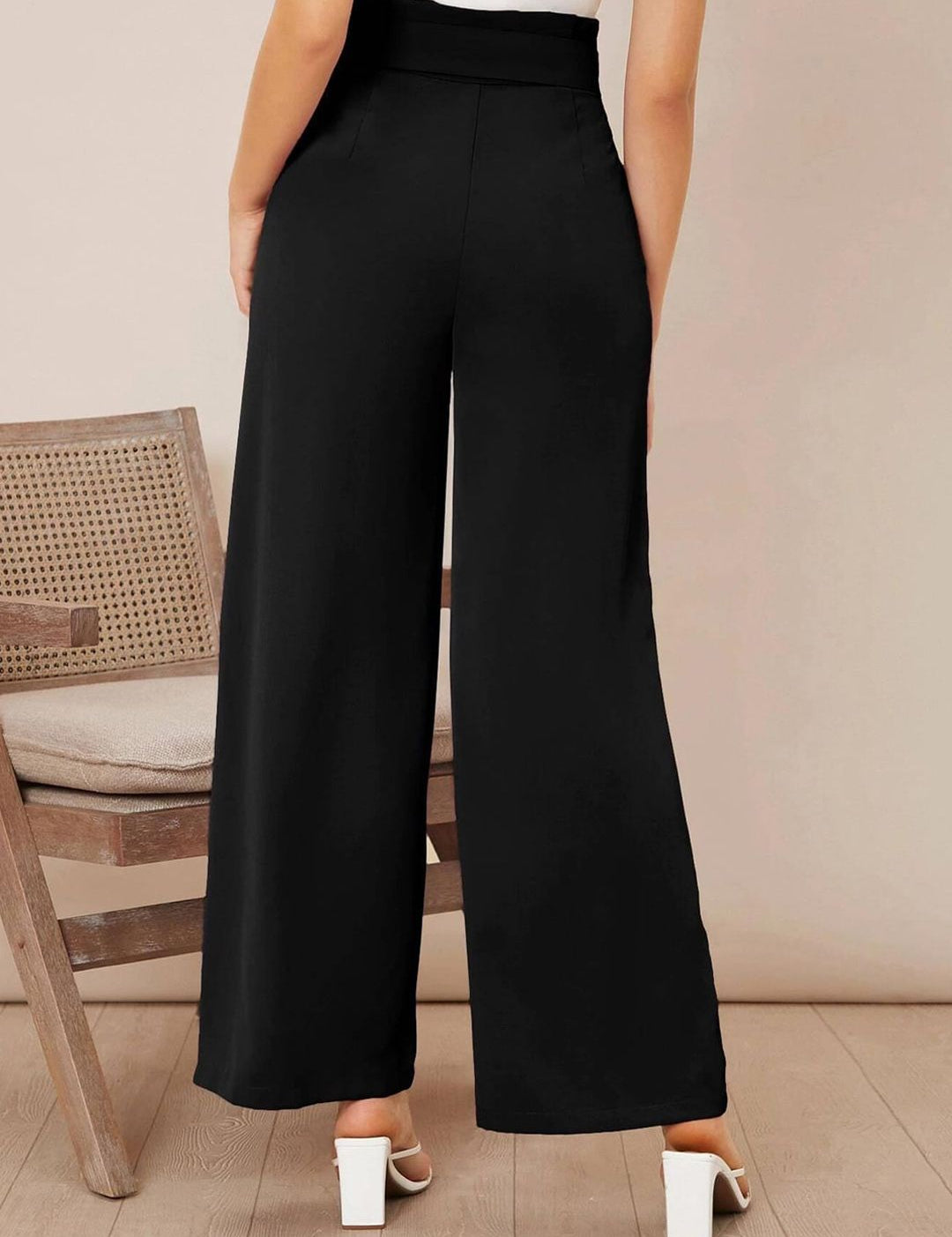 KOTTY BIZwear Women Multicoloured Relaxed Straight Fit High-Rise Easy Wash Pleated Trousers