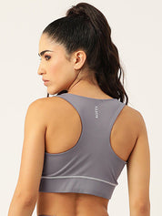 Kotty Women Grey Non Padded Underwired Dry Fit All Day Comfort Sports Bra