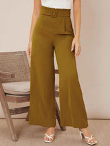 KOTTY BIZwear Women Relaxed Straight Fit High-Rise Easy Wash Pleated Trousers