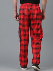 Kotty Men Checked Relaxed Low-Rise Easy Wash Chinos Trousers