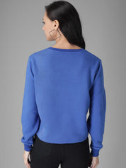 Kotty Women Blue Printed Sweatshirt