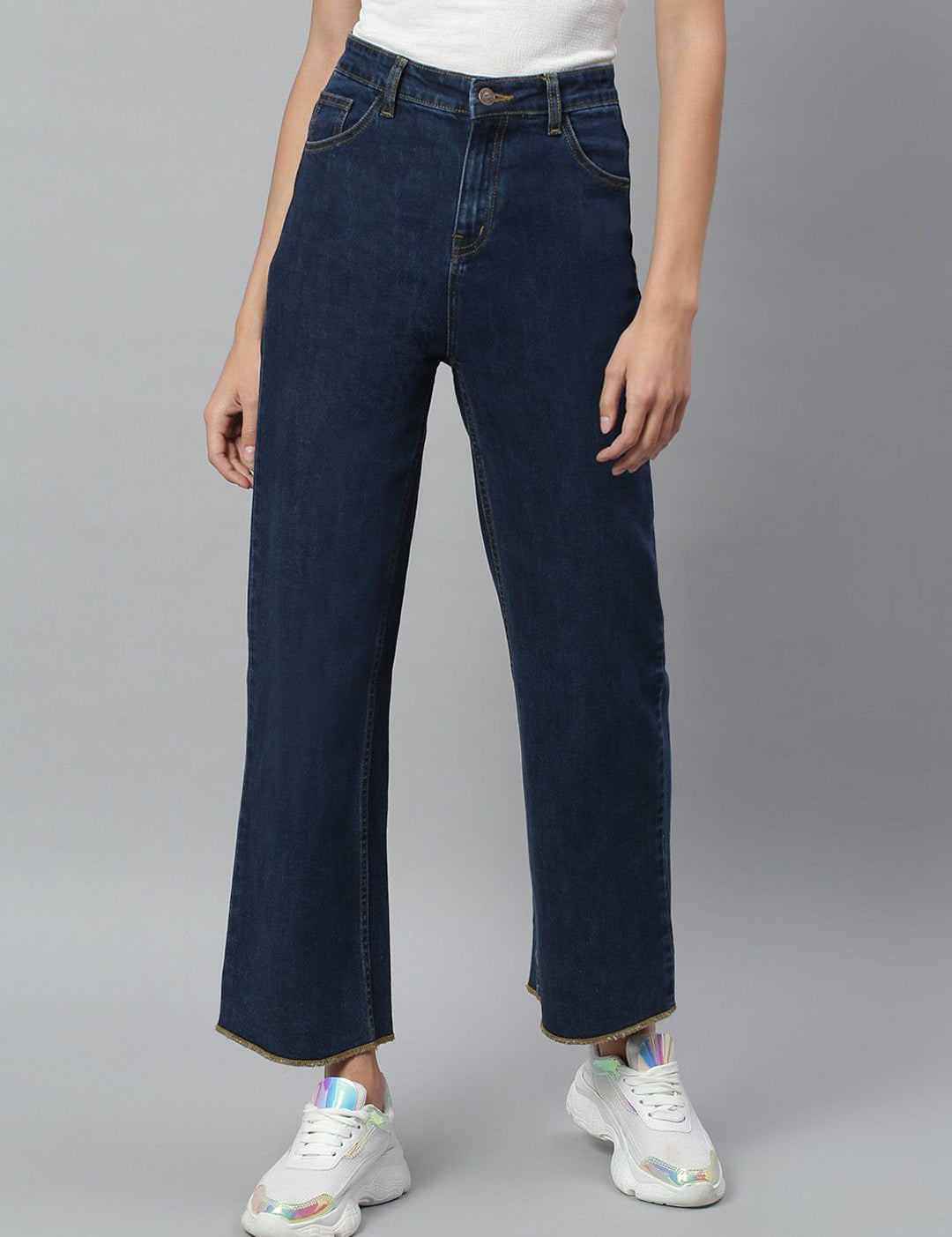 Kotty Women Blue Flared High-Rise Clean Look Jeans