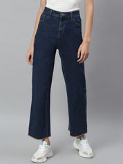 Kotty Women Blue Flared High-Rise Clean Look Jeans