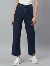 Kotty Women Blue Flared High-Rise Clean Look Jeans