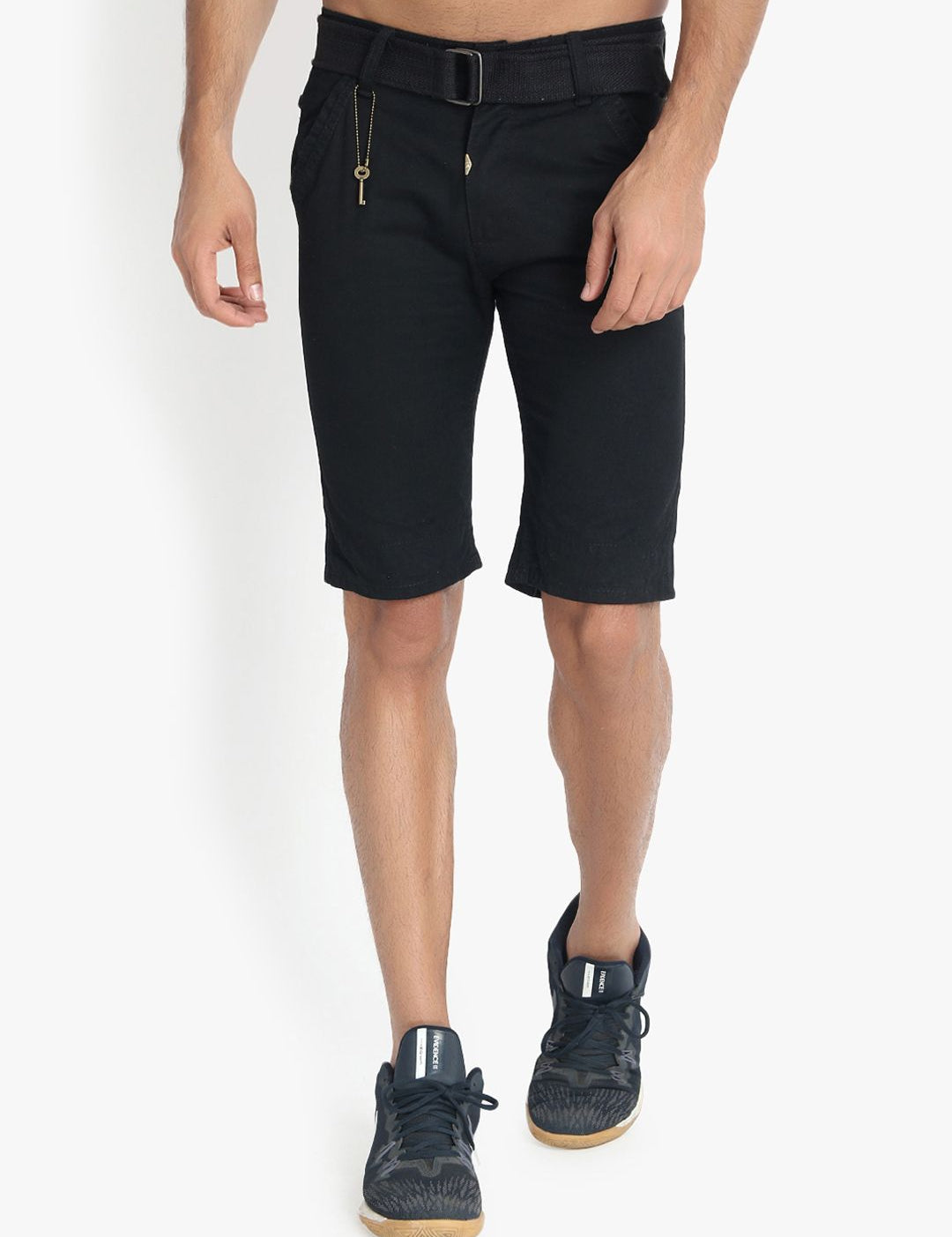 Kotty Men Black Solid Regular Fit Shorts