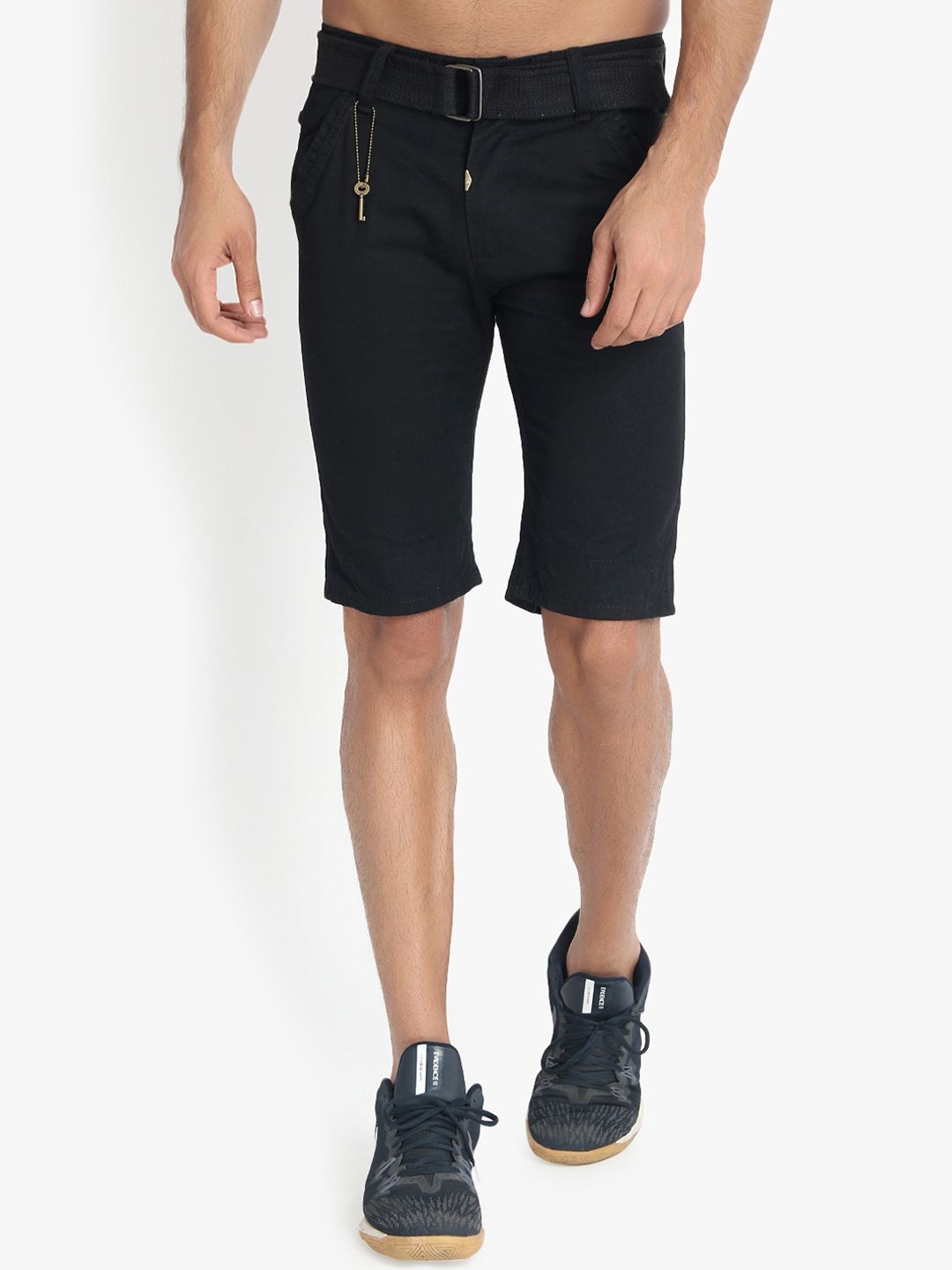 Kotty Men Black Solid Regular Fit Shorts