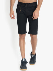 Kotty Men Black Solid Regular Fit Shorts