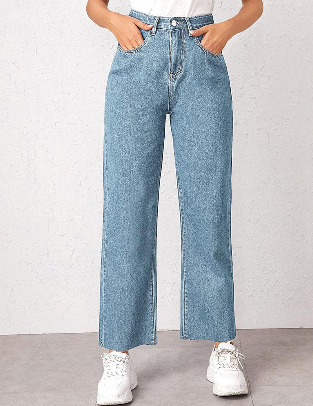 Kotty Women Straight Fit High-Rise Light Shade Stretchable Cotton Lycra Blend Jeans