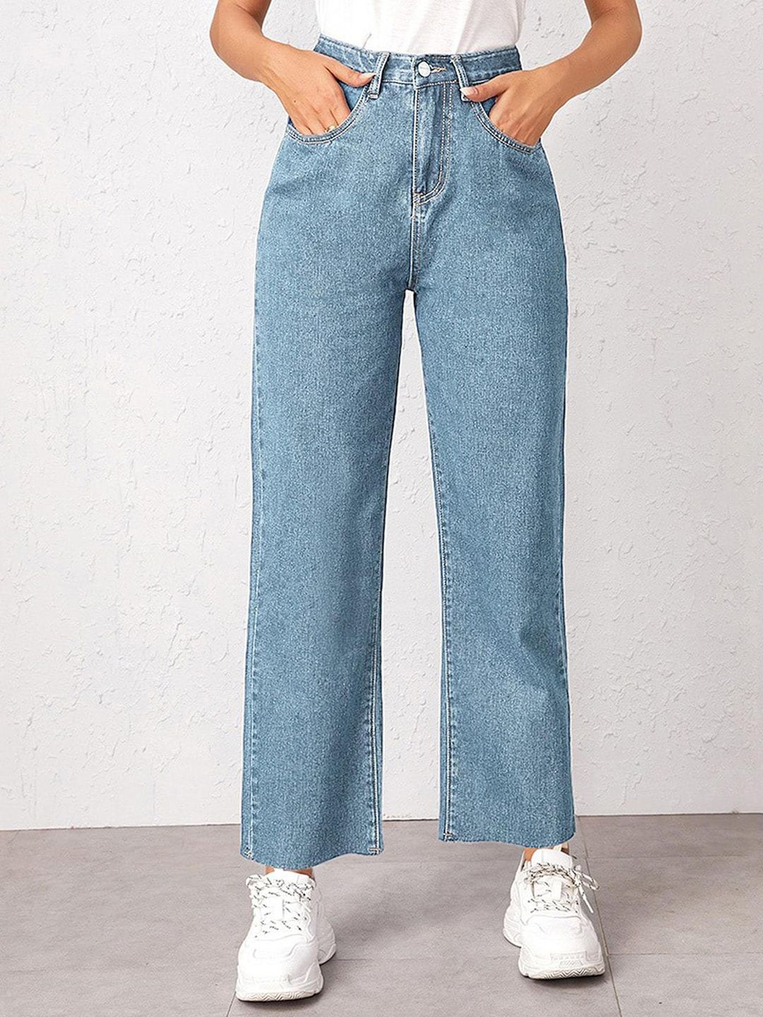 Kotty Women Straight Fit High-Rise Light Shade Stretchable Cotton Lycra Blend Jeans