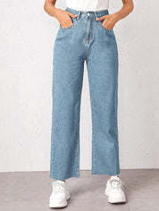 Kotty Women Straight Fit High-Rise Light Shade Stretchable Cotton Lycra Blend Jeans