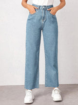 Kotty Women Straight Fit High-Rise Light Shade Stretchable Cotton Lycra Blend Jeans