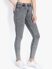 Kotty Women Charcoal Grey Skinny Fit High-Rise Clean Look Jeans