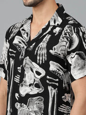 Kotty Men Cuban Collar Conversational Printed Casual Shirt